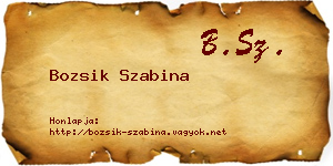 Bozsik Szabina névjegykártya