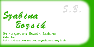 szabina bozsik business card